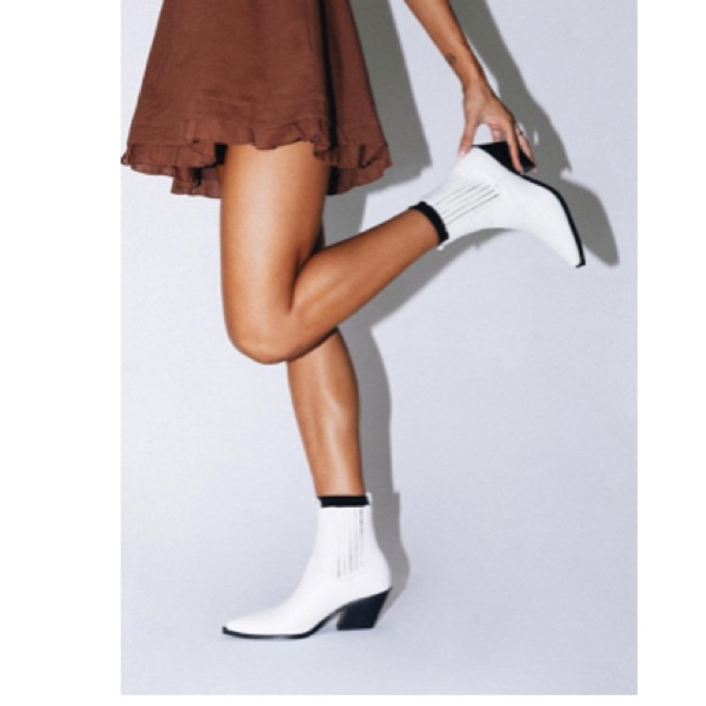 Princess Polly White Leather Booties